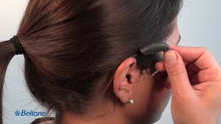 How to turn on/off; insert and remove your Behind-the-Ear hearing aids with thin tube